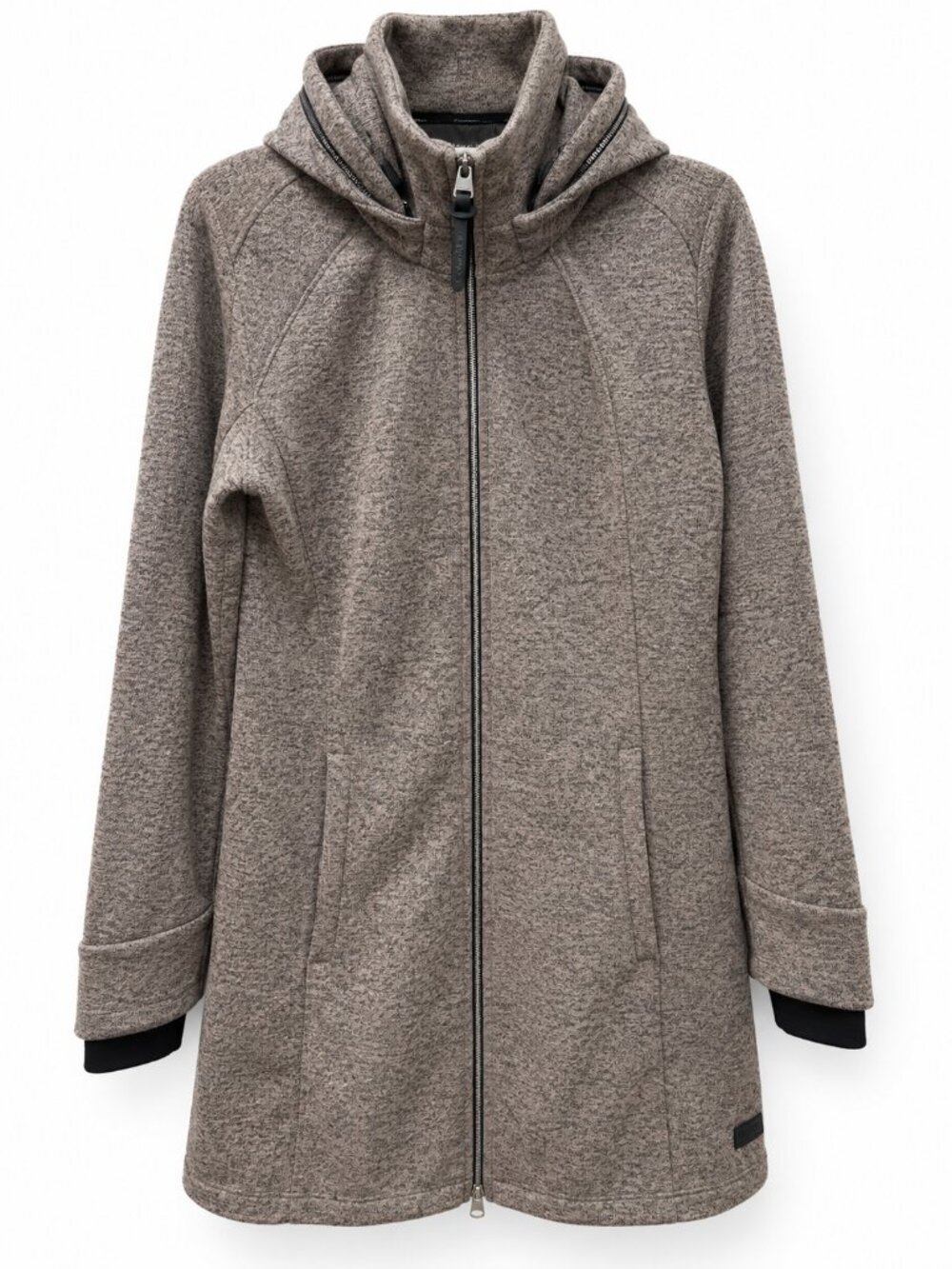Calvin Klein Performance Marled Longline Jacket M Detachable Hood Thumbholes